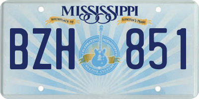 MS license plate BZH851