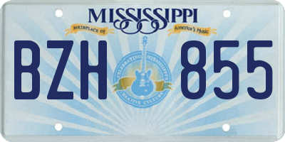 MS license plate BZH855
