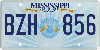 MS license plate BZH856