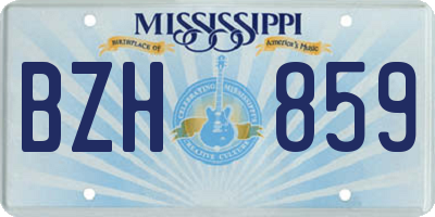 MS license plate BZH859