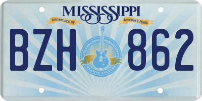 MS license plate BZH862