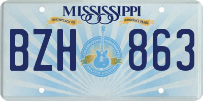 MS license plate BZH863