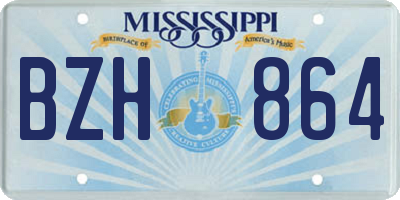 MS license plate BZH864