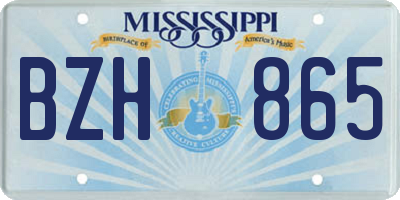 MS license plate BZH865