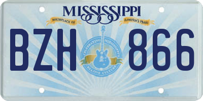 MS license plate BZH866
