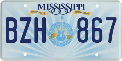 MS license plate BZH867