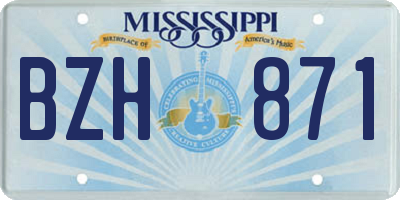 MS license plate BZH871