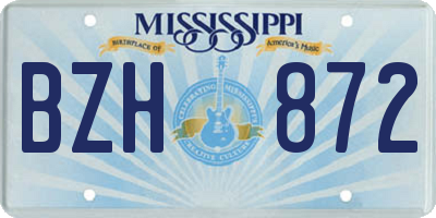 MS license plate BZH872