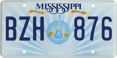 MS license plate BZH876