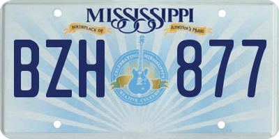 MS license plate BZH877