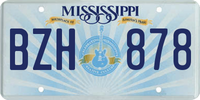 MS license plate BZH878
