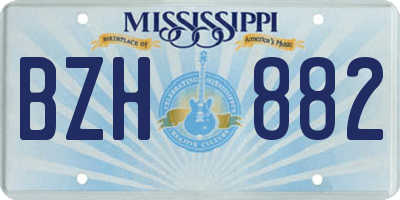 MS license plate BZH882