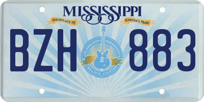 MS license plate BZH883