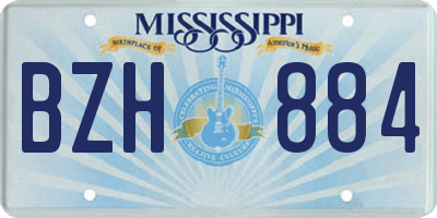 MS license plate BZH884