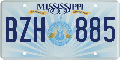 MS license plate BZH885