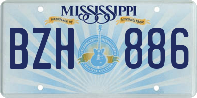 MS license plate BZH886