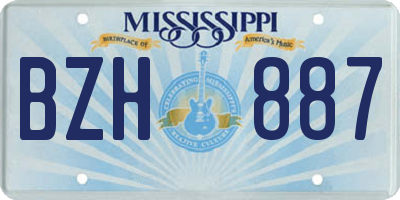 MS license plate BZH887