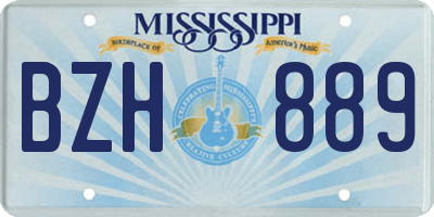 MS license plate BZH889