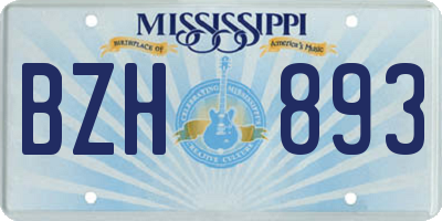 MS license plate BZH893