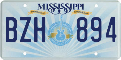 MS license plate BZH894