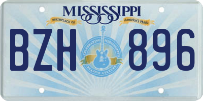 MS license plate BZH896