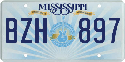MS license plate BZH897