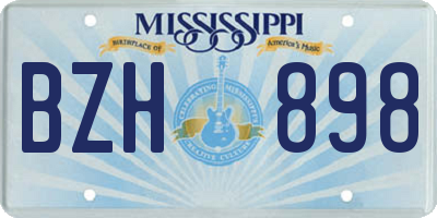 MS license plate BZH898