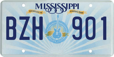 MS license plate BZH901