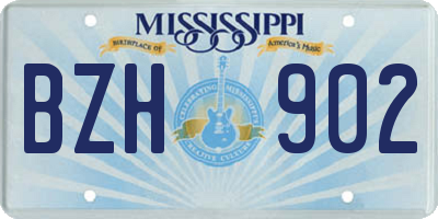 MS license plate BZH902
