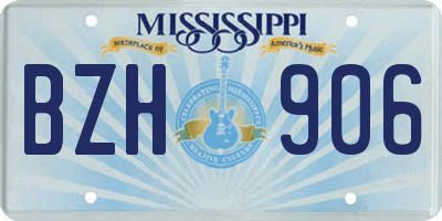 MS license plate BZH906