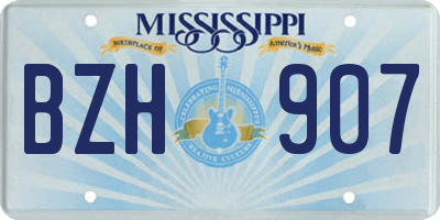 MS license plate BZH907