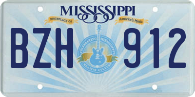 MS license plate BZH912