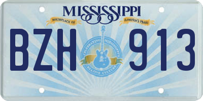 MS license plate BZH913