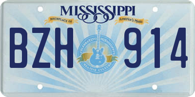 MS license plate BZH914