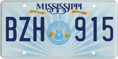 MS license plate BZH915