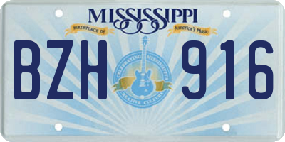 MS license plate BZH916
