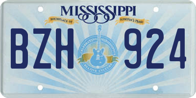 MS license plate BZH924