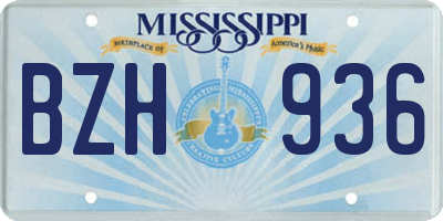 MS license plate BZH936
