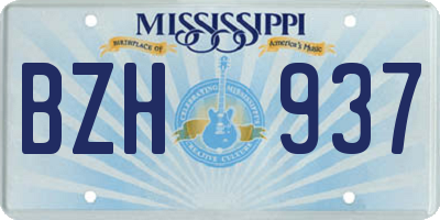 MS license plate BZH937