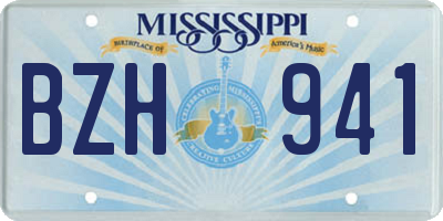 MS license plate BZH941