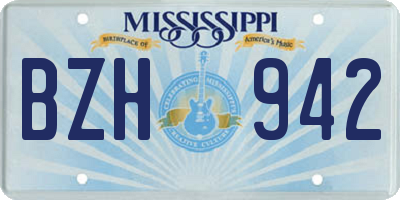 MS license plate BZH942