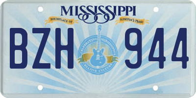 MS license plate BZH944