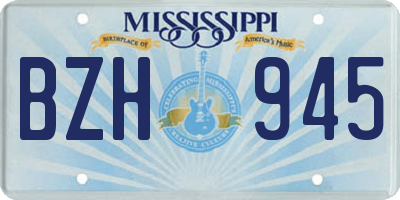 MS license plate BZH945