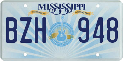 MS license plate BZH948