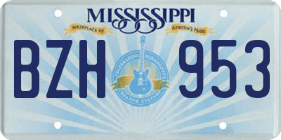 MS license plate BZH953