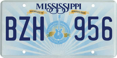 MS license plate BZH956