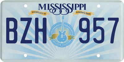 MS license plate BZH957