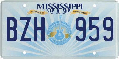 MS license plate BZH959
