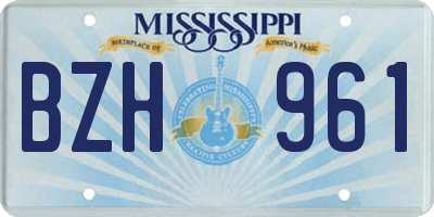 MS license plate BZH961