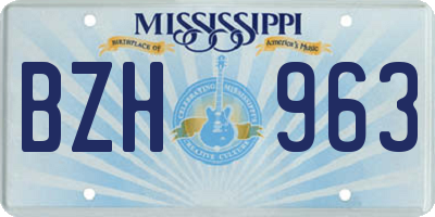 MS license plate BZH963